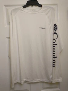 Columbia PFG Omni Shade Long Sleeve Men's Large Sun Perfection Shirt White - Picture 1 of 9