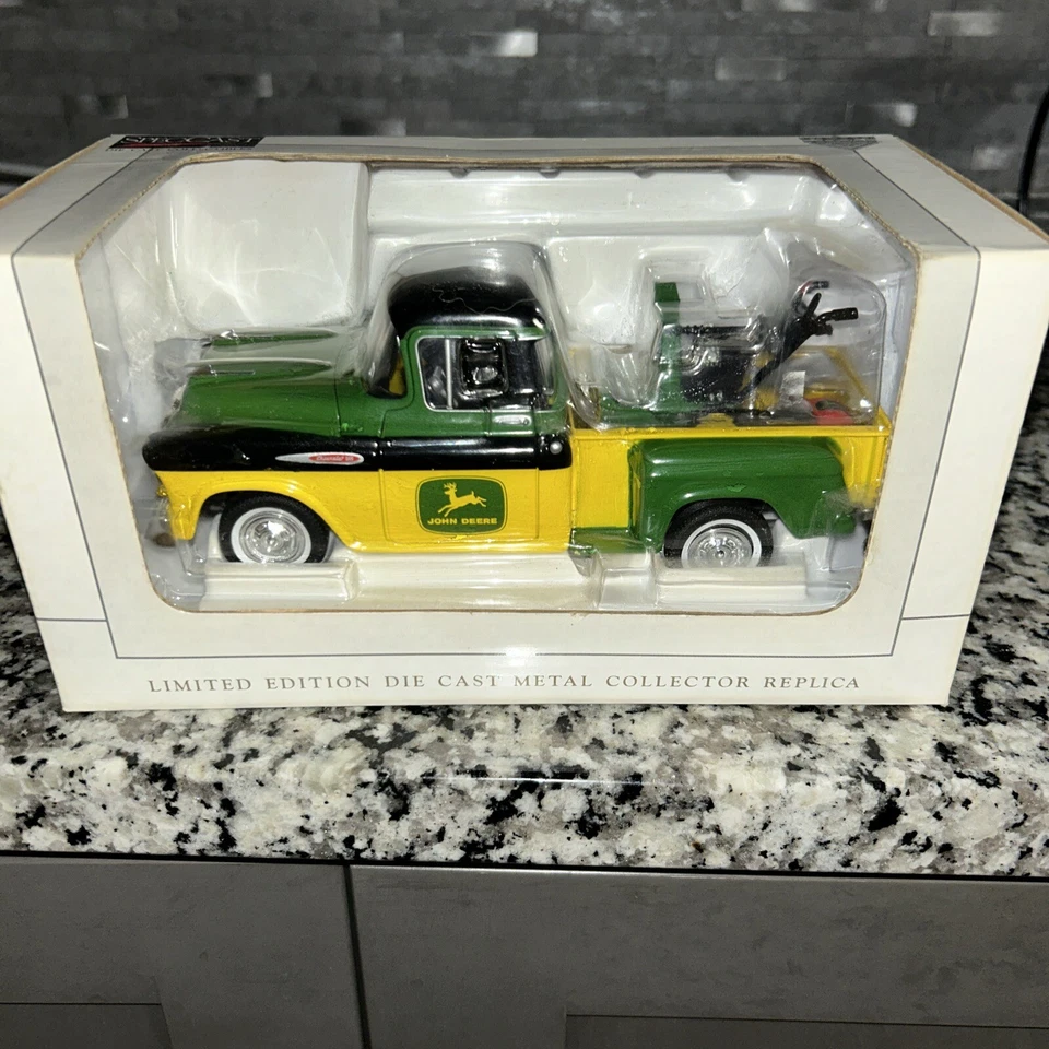 SpecCast John Deere 1957 Chevy Pickup w Snowblower, Stk# 78038 - Image 1 of 1