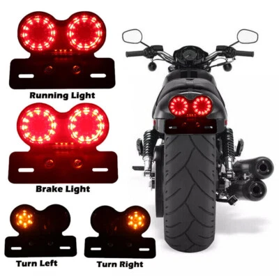 Motorcycle LED Tail Light Brake Stop Turn Signal Universal For Harley Sportster - Image 1 of 4