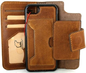 Echt Leder Hülle für iPhone 8 Book Wallet Cover Abnehmbar Luxus Kabellos  - Bild 1 von 9