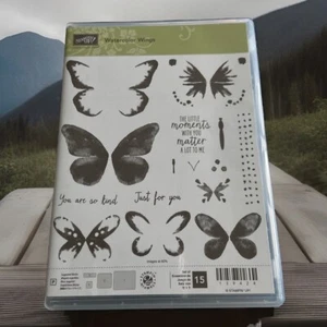 Stampin' Up “ALAS DE ACUARELA” 15 mariposas de polímero de 3 pasos y mensaje 139424; - Imagen 1 de 3