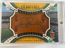 2007 UPPER DECK SWEET SPOT CLASSIC SIGNATURE DENNIS ECKERSLEY ON GLOVE AUTO #/75