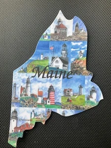 Maine Lighthouses Collage Flat Refrigerator Magnet 3.5 x 5" - Picture 1 of 2