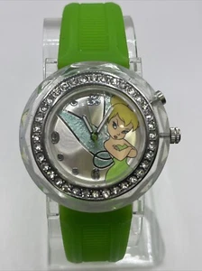 Disney Tinkerbell Women's Light Up Watch Clear Case Silicone Band- New Battery - Picture 1 of 9