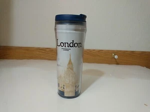 Starbucks London City Tumbler Plastic Insulated Coffee Cup Travel Flip Lid 12 Oz - Picture 1 of 9