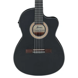 Ibanez GA5MHTCE Thinline A/E Classical Guitar, Sapele Top, Weathered Black - Picture 1 of 3