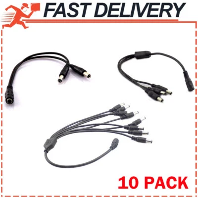 10Pack 5.5X2.1mm Female to Male Splitter Cable DC Power Supply for CCTV camera - Image 1 of 4