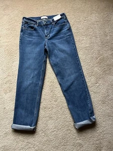 NEW Abercrombie Fitch The 90’s Straight Mid Rise Curve Love Jeans Size 30 Long - Picture 1 of 9