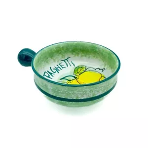 BASSANO KERAMIK Spaghetti Schüssel 20CM GRÜNE ZITRONE ITALIENISCHE MAJOLIKA - Bild 1 von 7