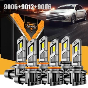 AUXBEAM 9005 9012 9006 LED Headlights Fog Bulbs for Ram 1500 2500 3500 2013-2015 - Picture 1 of 12
