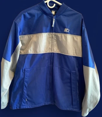 初学者抓绒衬里蓝色青铜色夹克 2000 年代初明星标志尺寸 42/44 大号 — 第 1/4 张图片