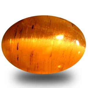 2.75 ct AAA  Oval Cabochon Shape (9 x 6 mm) Honey Brown Green Apatite Cat's Eye - Picture 1 of 1