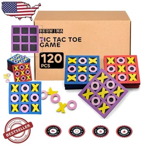 Tic Tac Toe Mini Foam Boards - 120 Pack - Perfect Birthday Party Favors - Picture 1 of 9