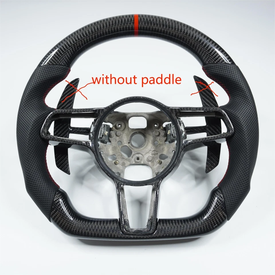 Volante fibra carbono para Porsche Panamera Macan Cayenne Taycan 718 Cayman Foto 1 de 4