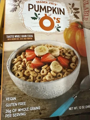 Trader Joe's Pumpkin O's Breakfast Whole Grain Cereal Oats and Brown Rice NEW! - Image 1 of 4