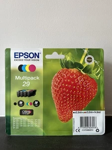 EPSON Multipack 29 Cyan Magenta Yellow & Black Printer Ink Cartridges Strawberry - Afbeelding 1 van 4