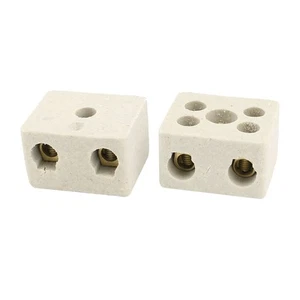 2 x Insulation High Temp Porcelain Ceramic Terminal Block AC 380V 30A - Picture 1 of 2