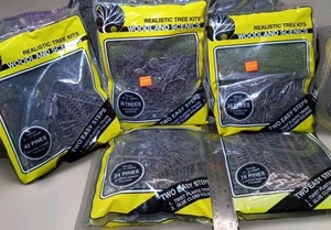 5 Vtg Woodland Scenics Tree Kits Pine Model Train Village Lot TR Hobby 90s USA - Picture 1 of 4