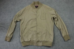 Diamond Supply Co Jacket Mens Large Tan Bomber Varsity Coat Made USA D Logo - Picture 1 of 12