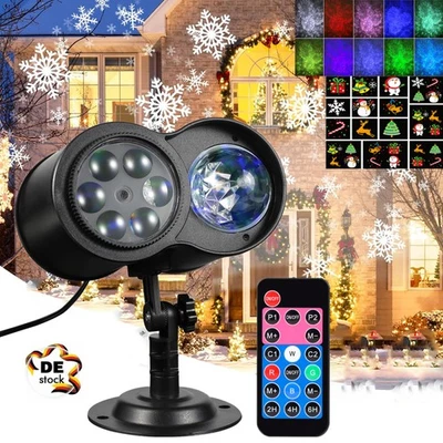 LED Snowflake Projector Laser Light Outdoor Christmas Xmas Projection Lamp - Image 1 of 4