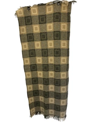 Bronte by Moon Wool Mix Blanket Check Pattern Fringed Edge Made in Great Britain - Image 1 of 4