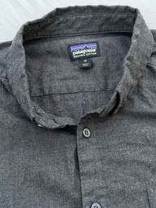 Patagonia Men XL Organic Cotton Long Sleeve Shirt Gray button down - Picture 1 of 7