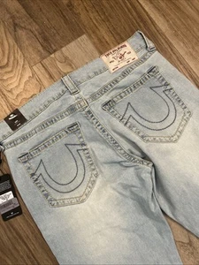 True Religion Geno Relaxed Slim Blue Jeans, Khost Light Wash, 36X32”,$159 New - Picture 1 of 9
