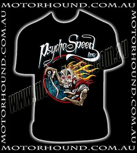 BN PSYCHO SPEED CRAZY MAD MEN HOT ROD ROADSTER CAMARO T-SHIRTS S M L XL 2XL 3XL - Picture 1 of 2