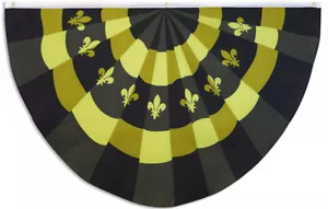Schwarz & Gold Blume Jagdflagge 5x3 Fuß Urlaub Jagd Flagge Karneval NOLA - Bild 1 von 2
