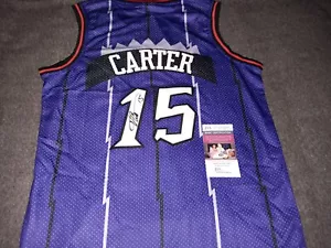 Camiseta deportiva firmada por Vince Carter de los Toronto Raptors púrpura de Mitchell & Ness - Imagen 1 de 3