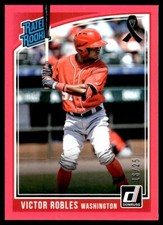 2018 Donruss Mother's Day Ribbon Victor Robles Rookie 16/25 Washington Nationals