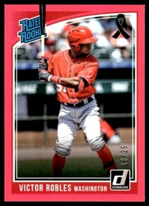 2018 Donruss Mother's Day Ribbon Victor Robles Rookie 16/25 Washington Nationals
