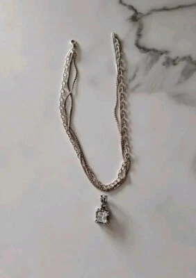 Collar Silpada Sterling Fleur De Lis Uptown Colgante Plata Felizmente Trenzado Circonita cúbica Foto 1 de 4