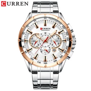 CURREN Sport Chronograph Men's Watches Luxury Stainless Steel Quartz Luminous AU - Picture 1 of 18