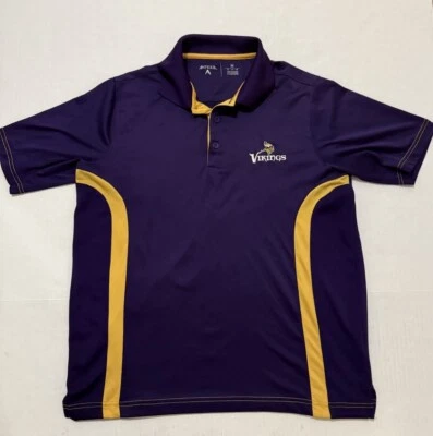 Camisa Polo Antigua Adulto Mediana NFL Minnesota Vikings Logo Bordado Púrpura Foto 1 de 4