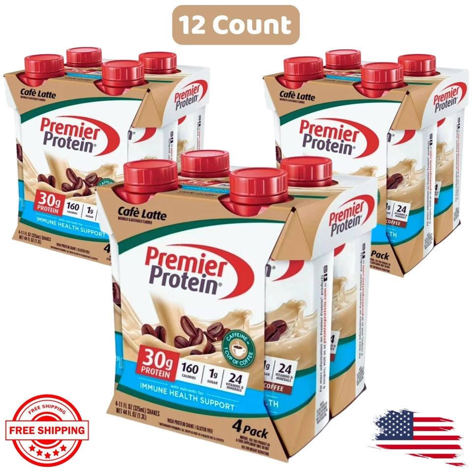 Premier Protein Shake, Café Latte, 30g Protein, 11 Fl Oz, 12 Ct - Image 1 of 1