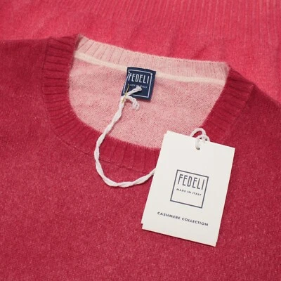 Fedeli NWD Pullover Sweater Size 52 US Large in Red 100% Cashmere - Image 1 of 4