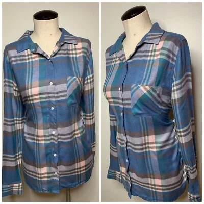 ¡NUEVO! Camisa de mujer a cuadros de manga larga grande de Bongo Foto 1 de 4