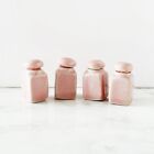 Miniature Ceramic Cookie Jar Canned Canister Tiny Dollhouse Kitchen Decor Set 4P