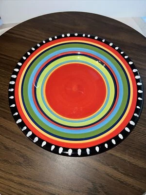 Plate Gibson Elite Pueblo Springs 11" dinner stoneware plate multi-colored SW - Image 1 of 2
