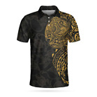 Strong And Cool Polynesian Golden Tattoo 3D All Over Print Polo Shirt Size S-5XL