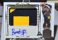 2022-23 Leaf Trinity Enoch Boakye Gold 2 color Patch Rookie Auto card 60/75