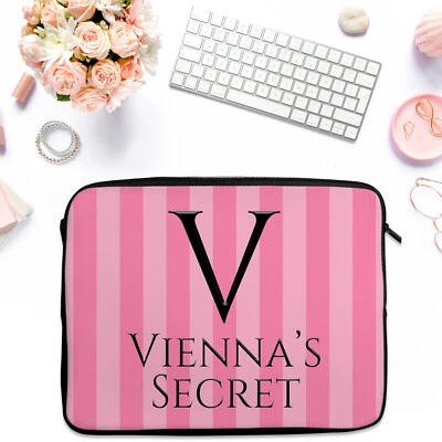 KRAFTYGIFTS Personalised Victoria's Secret Tablet Sleeve Pink Laptop iPad Case Cute Gift