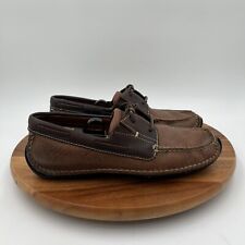 Size 10M | H.S. Trask Mens Loafers 2Tone Leather Vibram Sole Moccasin Boat Shoes