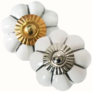 Pomo para muebles Tirador para muebles Pomos para muebles Cerámica Pomo para muebles Pomo Blanco 196 zw - Imagen 1 de 6