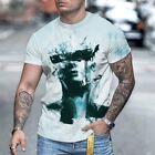 Athletic Men&#39;s Sports Muscle TShirt 3D Printed Crew Neck Casual Tops M XXXL