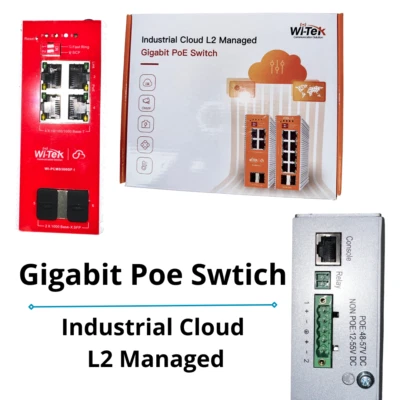 WI-Tek 4-port Industrial Gigabit Poe+ Layer 2 Managed Din-rail Switch - Image 1 of 4