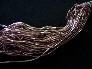 1/2inch LONG LIGHT PINK SPARLY BUGLE BEADS GLITZ ITALL - Picture 1 of 1