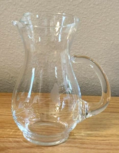 VTG Princess House Heritage 6.5" Clear Glass Etched Crystal Juice Pitcher - Picture 1 of 8