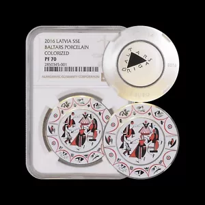 LATVIA. 2016, 5 Euro, Silver - NGC PF70 - Top Pop ๐ฅ Baltars Porcelain RARE ๐ฑ๐ป - Picture 1 of 5